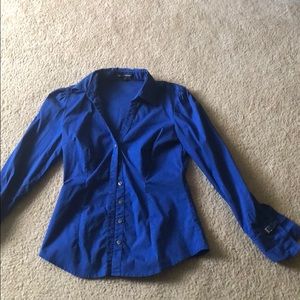Express deep blue button up